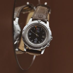 Timex | Indiglo Alarm Watch with brown leather strap
